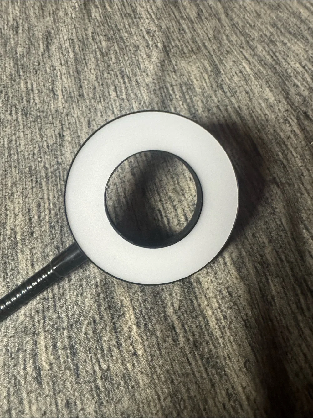 Black Clip-On LED Ring Light with Flexible Gooseneck and Phone Mount